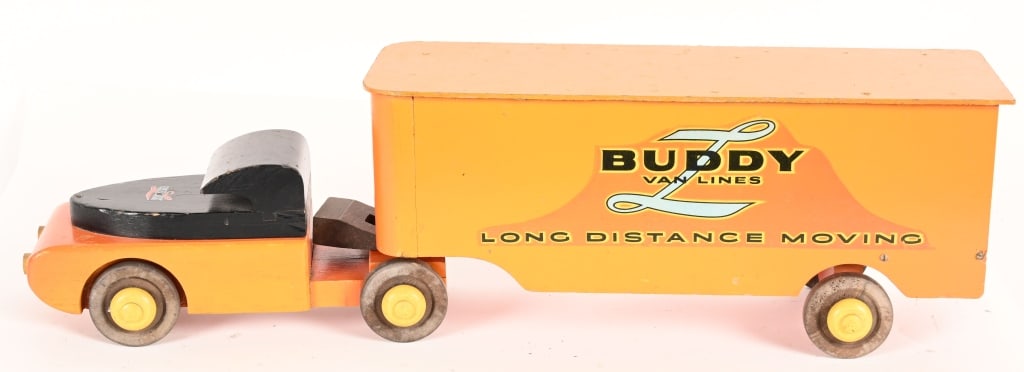 BUDDY L WOODEN VAN LINES MOVING TRUCK: Buddy L wooden Van Lines Moving Truck. All original in good condition. 26" Excellent
