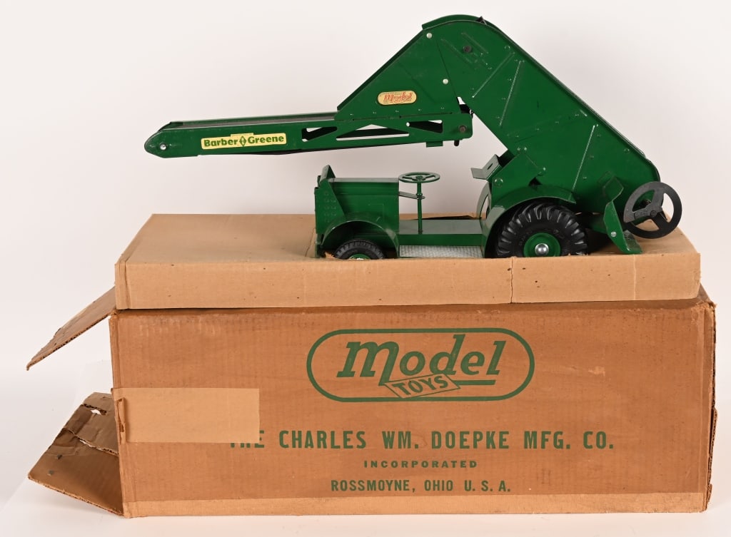 DOEPKE #2013 BUCKET LOADER w/ BOX: Doepke Barber Green Bucket Loader. New Old Stock condition. Boxed with Insert and Paper. 26" Excellent