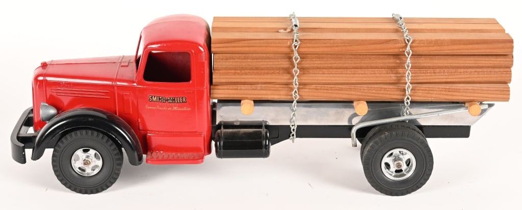 FRED THIMPSON SMITH MILLER LUMBER TRUCK: Fred Thompson Smith Miller Lumber Truck. All original never played with condition. 20" Excellent