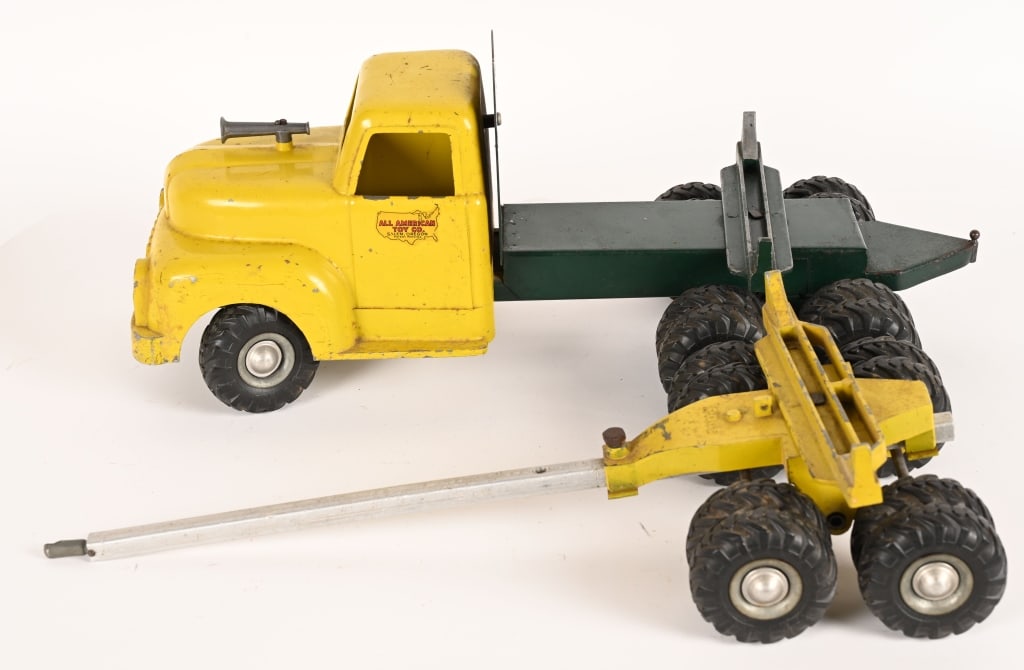 ALL AMERICAN TOY LUMBER TRUCK & TRAILER (1 of 7)