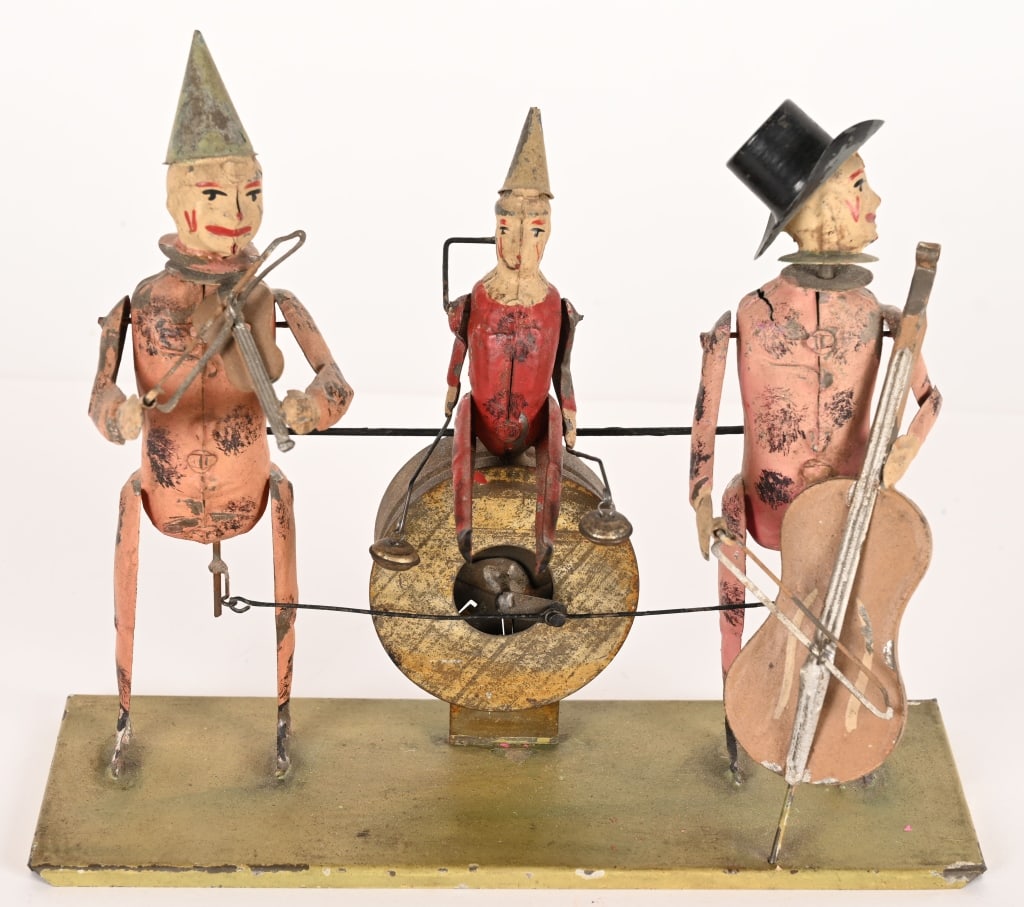 GUNTHERMANN HAND PAINTED TIN CLOWN TRIO MUSICIANS (1 of 3)