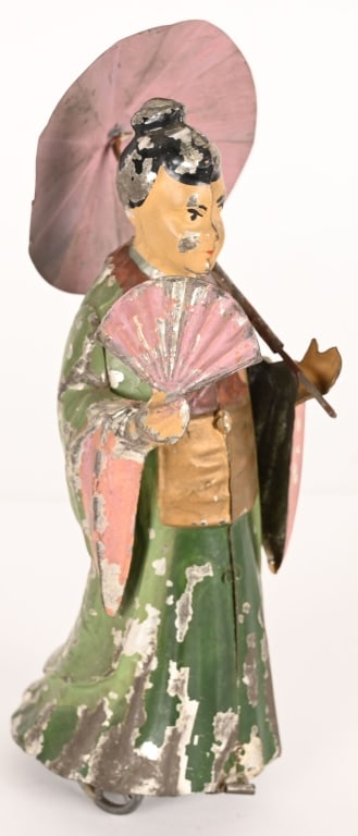 GUNTHERMANN HAND PAINTED TIN WINDUP GEISHA GIRL (1 of 6)