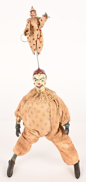 GUNTHERMANN HAND PAINTED TIN CLOWN DOING SPLITS (1 of 6)