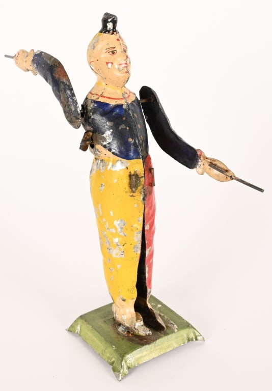 GERMAN HAND PAINTED TIN WINDUP ARM SWINGING CLOWN (1 of 6)