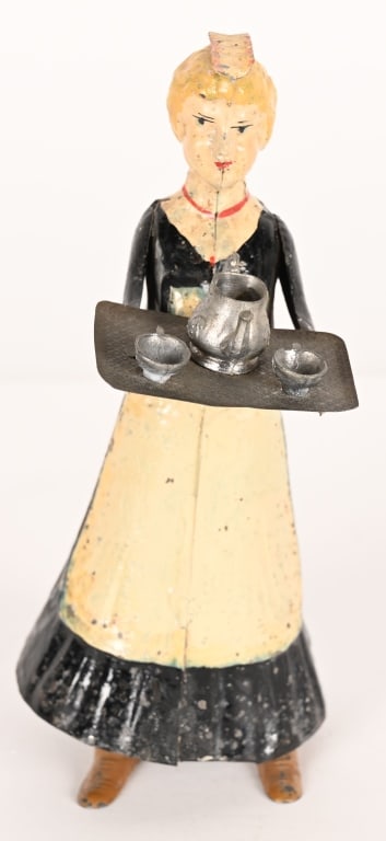 GERMAN HAND PAINTED TIN WINDUP WAITRESS (1 of 4)