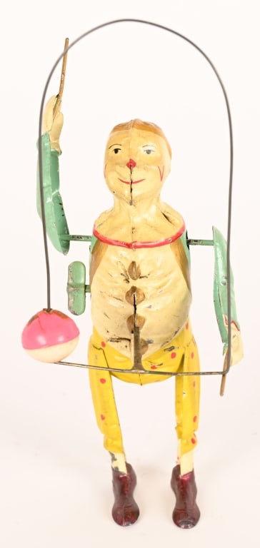 GERMAN HAND PAINTED TIN WINDUP JUGGLING CLOWN (1 of 5)