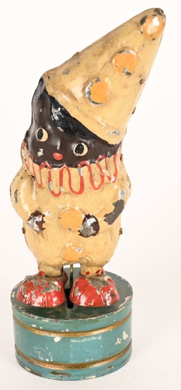 GERMAN HAND PAINTED TIN WINDUP BLACK CLOWN (1 of 3)