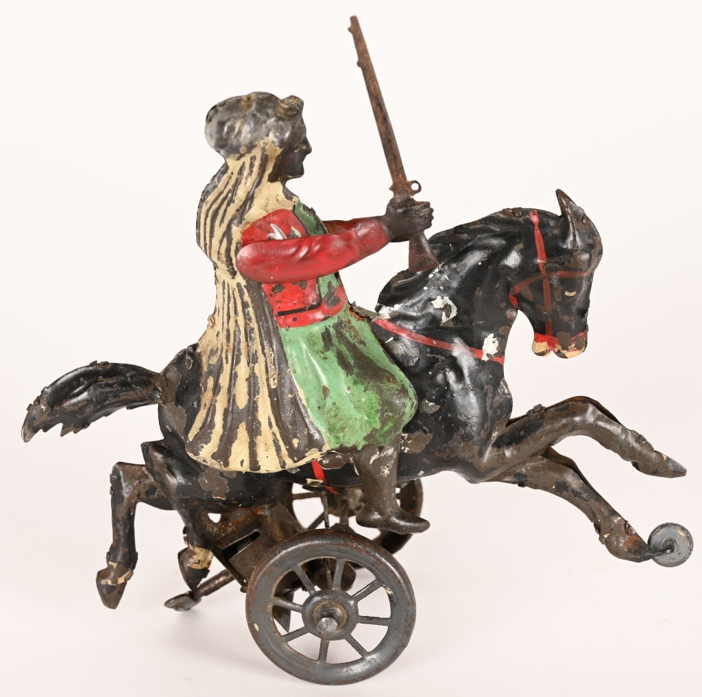 GERMAN HAND PAINTED TIN WINDUP ARAB FIGHTER (1 of 3)