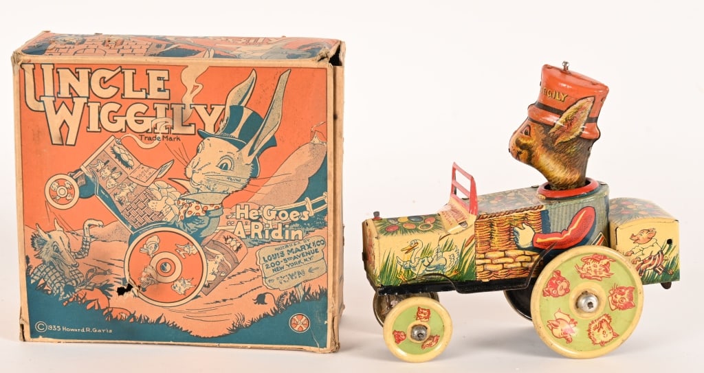 MARX TIN WINDUP UNCLE WIGGILY CAR w/ BOX (1 of 10)