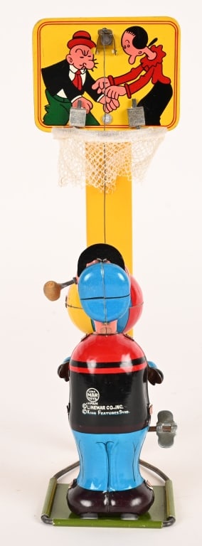 LINEMAR TIN WINDUP POPEYE BASKETBALL PLAYER (1 of 6)