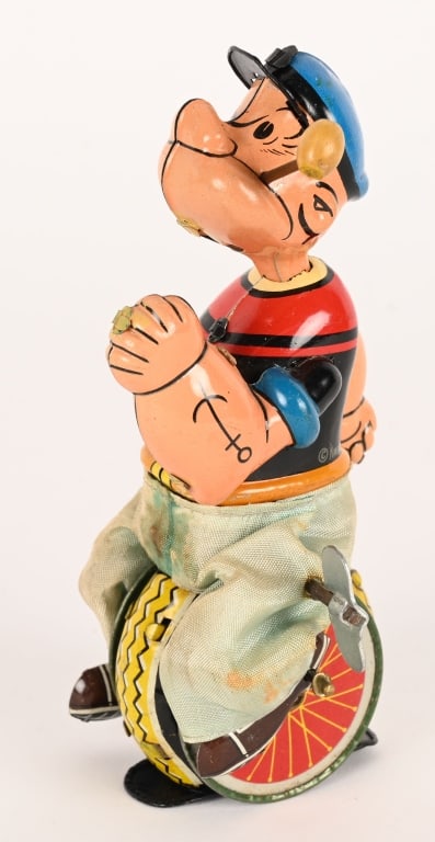LINEMAR TIN WINDUP POPEYE UNICYCLE (1 of 7)