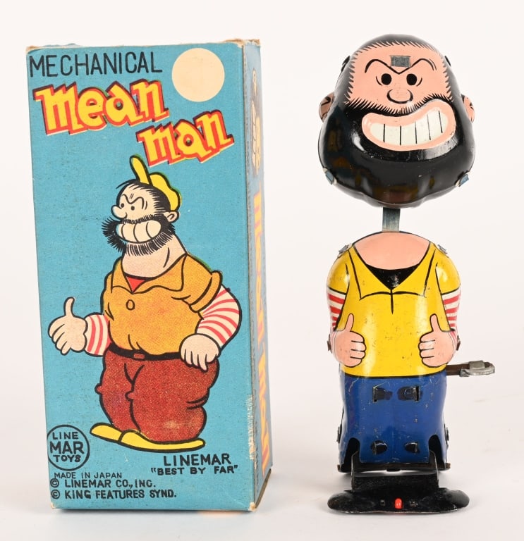 LINEMAR WINDUP MECHANICAL MEAN MAN "NODDER" w/BOX (1 of 13)