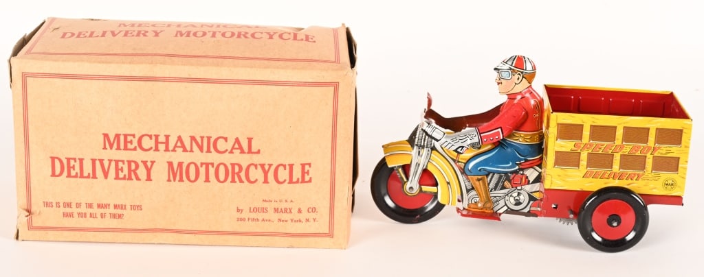 MARX TIN WINDUP SPEEDBOY DELIVERY w/ BOX (1 of 7)