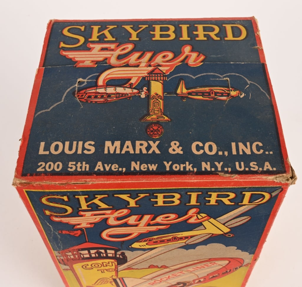 MARX TIN WINDUP SKYBIRD FLYERS w/ BOX - 8