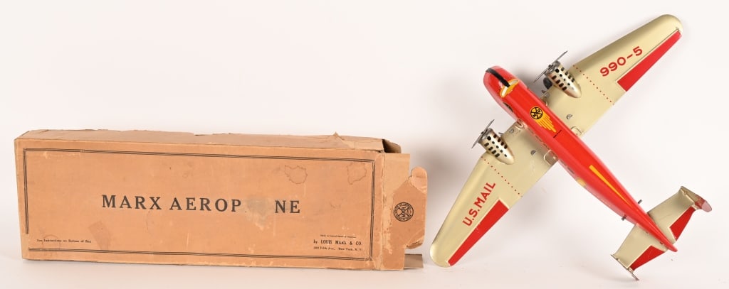 MARX TIN WINDUP AEROPLANE w/ BOX (1 of 7)