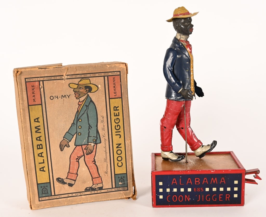 LEHMANN-STRAUSS WINDUP ALABAMA COON JIGGER w/ BOX (1 of 12)