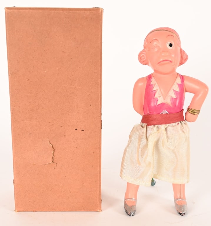 PRE-WAR JAPAN CELLULOID WINDUP MAGGIE w/ BOX (1 of 13)