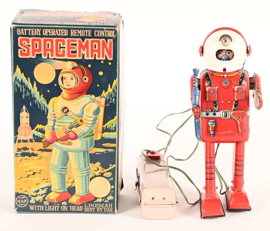 LINEMAR BATTERY OP PORTHOLE SPACEMAN w/ BOX (1 of 10)