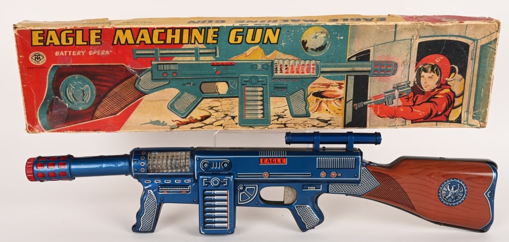 MT BATTERY OP SPACE EAGLE MACHINE GUN w/ BOX (1 of 10)