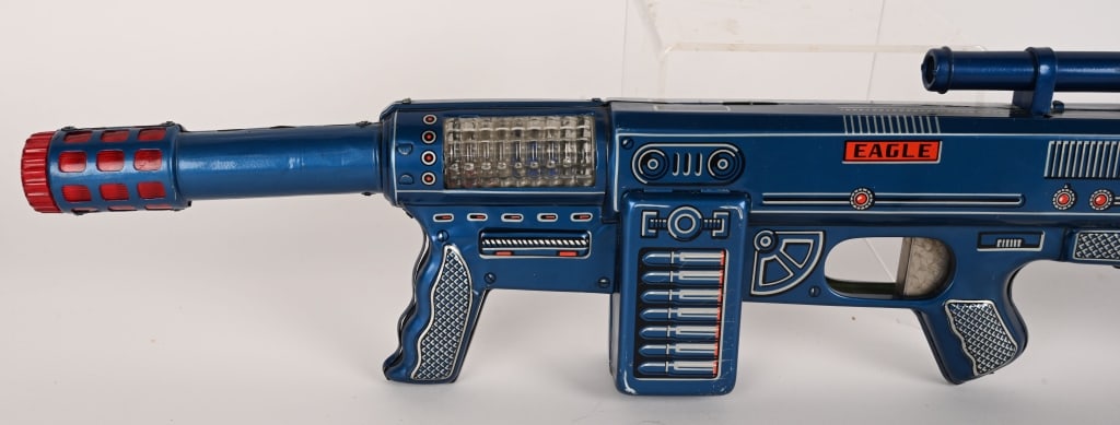 MT BATTERY OP SPACE EAGLE MACHINE GUN w/ BOX - 2