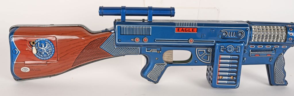 MT BATTERY OP SPACE EAGLE MACHINE GUN w/ BOX - 4