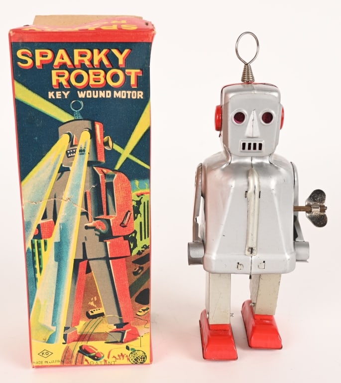 YOSHIYA TIN WINDUP SPARKY ROBOT w/ BOX (1 of 12)