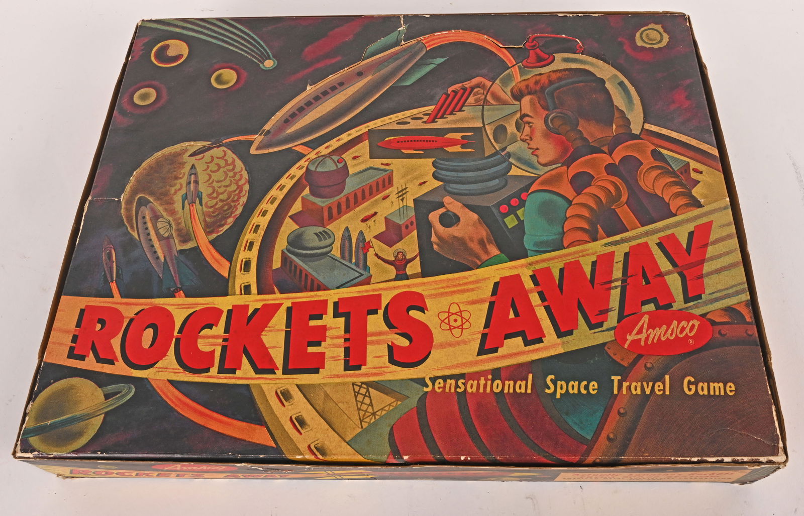 AMSCO ROCKETS AWAY SPACE GAME w/ BOX (1 of 6)