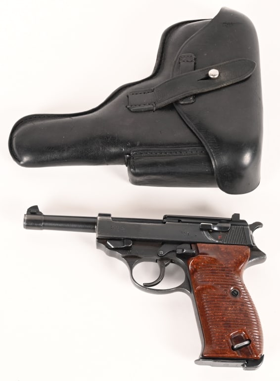 WW2 ERA EARLY SPREEWERKE CYQ CODE P-38 9MM: SERIAL NUMBER: 851 BARREL: 4 7/8" CALIBER: 9MM MANUFACTURED: 1942 at Spreewerk Spandau (Germany) and Grottau (Czechoslovakia) Metal is blue finish with standard sights and loaded chamber indicator.