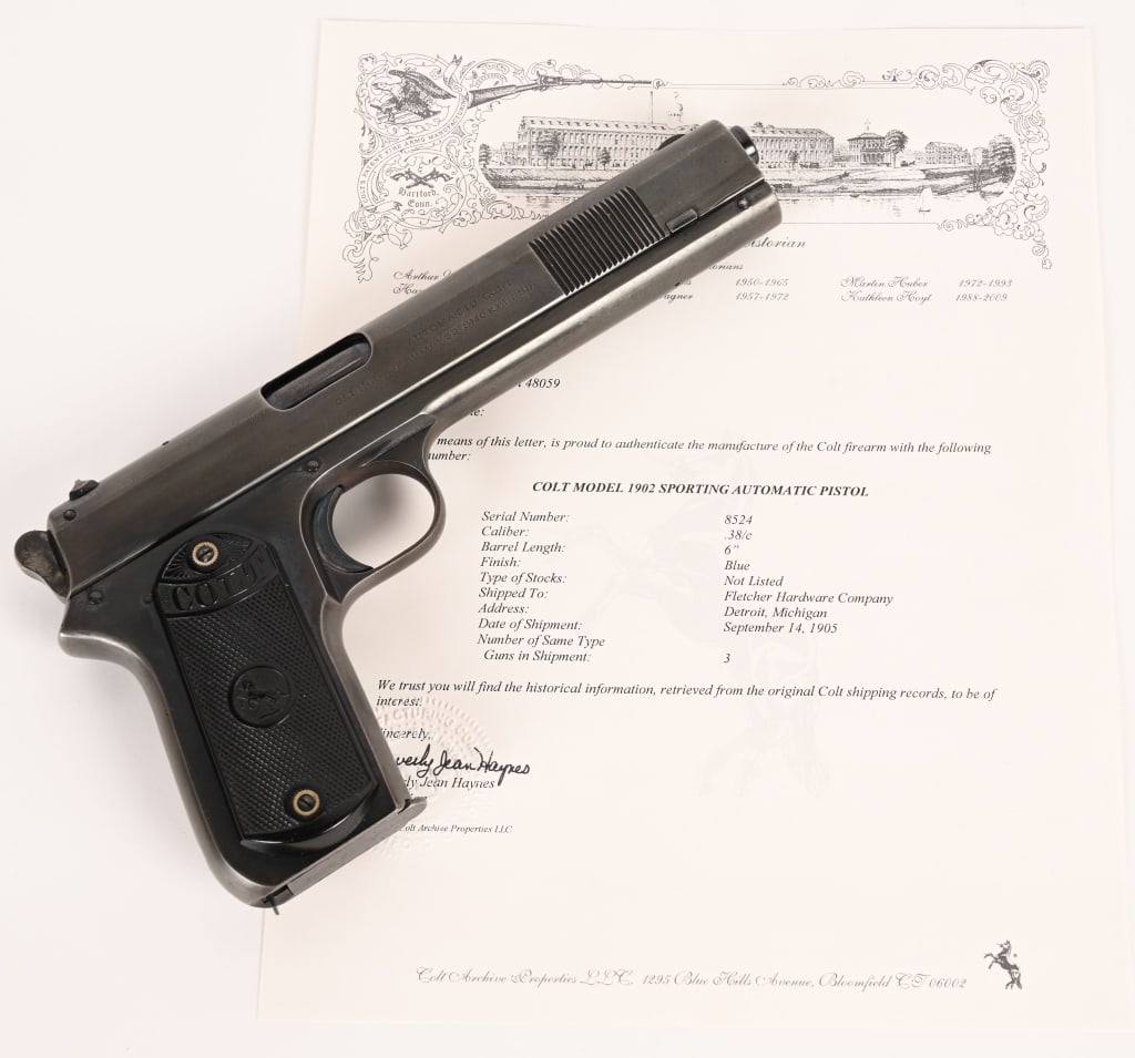 COLT MODEL 1902 SPORTING PISTOL WITH WW2 HISTORY (1 of 17)