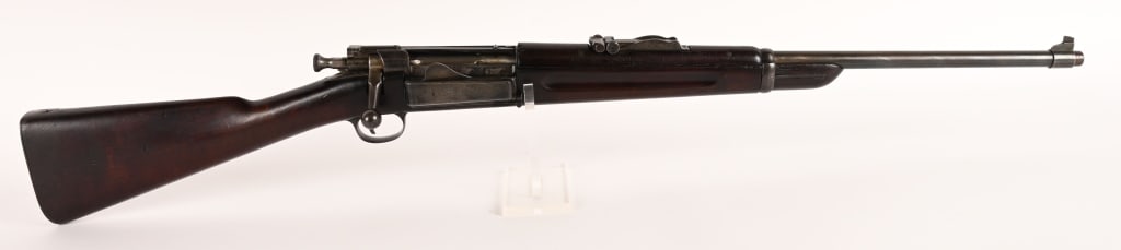1899 KRAG CARBINE WITH 1ST CAVALRY UNIT MARK 30-40: SERIAL NUMBER: 351412 BARREL: 22" CALIBER: 30-40 KRAG. MANUFACTURED: 1899 The Springfield Model 1892–99 Krag–Jørgensen rifle is a Norwegian-designed bolt-action rifle that was adopted