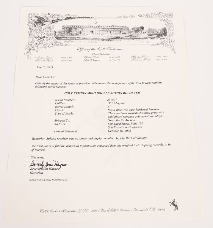 COLT PYTHON 1970s MK III PROTOTYPE REVOLVER - 8