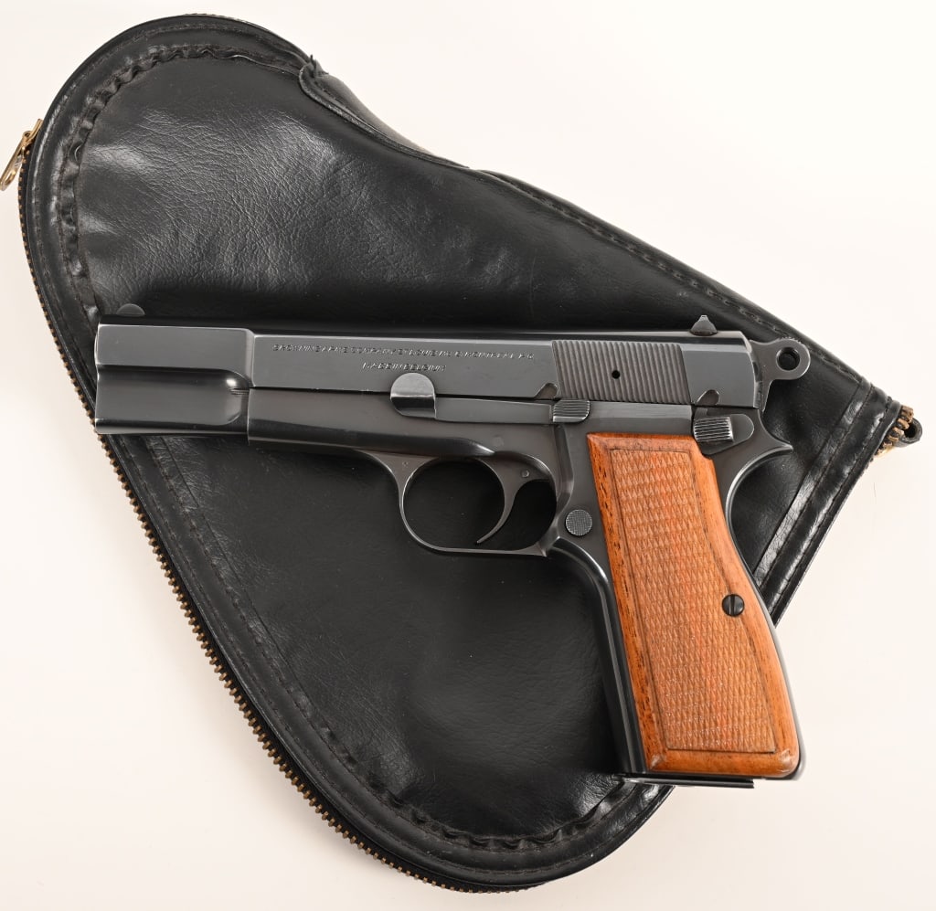BROWNING HI POWER T PREFIX 9MM MFD 1968: SERIAL NUMBER: T240543. BARREL: 5”. CALIBER: 9MM. MANUFACTURED: 1968. Built in 1968 this sought after T-prefix Hi Power comes in the original Browning soft rug and is equipped with a 5" barrel,