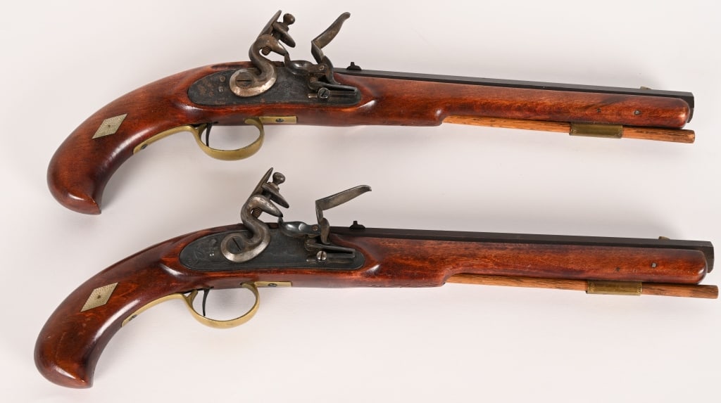 PAIR R. SOUTHGATE FLINTLOCK PISTOLS (1 of 6)
