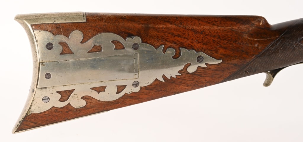 TRYON SILVER MOUNTED PERCUSSION RIFLE - 3