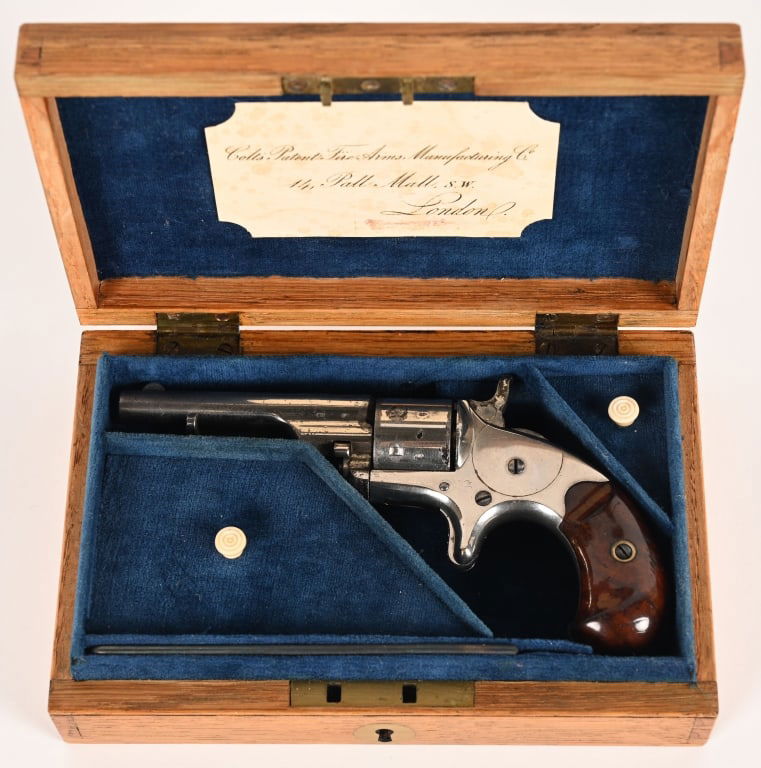 CASED 1871 COLT OPEN TOP POCKET .22 REVOLVER (1 of 8)