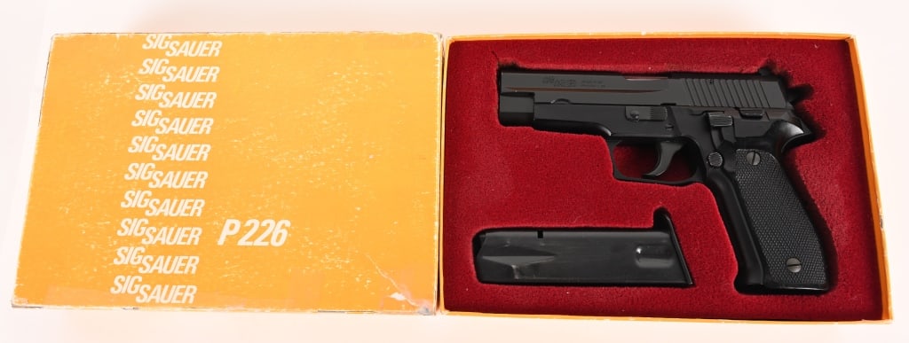 SIG SAUER MODEL P226 MADE IS WEST GERMANY 9MM: SERIAL NUMBER: U159397. BARREL: 4 1/4". CALIBER: 9MM. The SIG Sauer P226 is a full-sized service pistol with this model in 9×19mm Parabellum. It features DA/SA, polymer frame, steel slide with