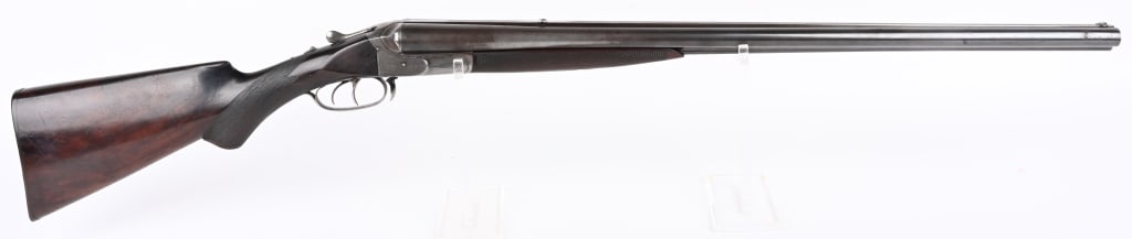 F.A. HALLENBECK 3 BARREL DRILLING: SERIAL NUMBER: NSN. BARREL: 28". GAUGE: 16 GA. CHOKE: MOD (LEFT), MOD (RIGHT). CHAMBER: 2 3/4" (LEFT), 3 1/2" (RIGHT). GAUGE: .25-35 WIN. LOP: 13 1/2". DAC: 1 3/4". DAH: 2 3/4". MANUFACTURED 1905-1909