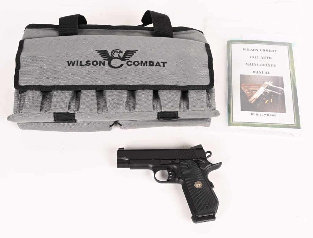 WILSON COMBAT PROFESSIONAL 1911 .45ACP PISTOL: SERIAL NUMBER: WCT37480. BARREL: 4". CALIBER: .45 ACP. The Professional features a carbon steel frame, high-cut checkered front strap, high-ride beaver tail safety, 3 1/2 - 4 1/2 pound crisp trigger p