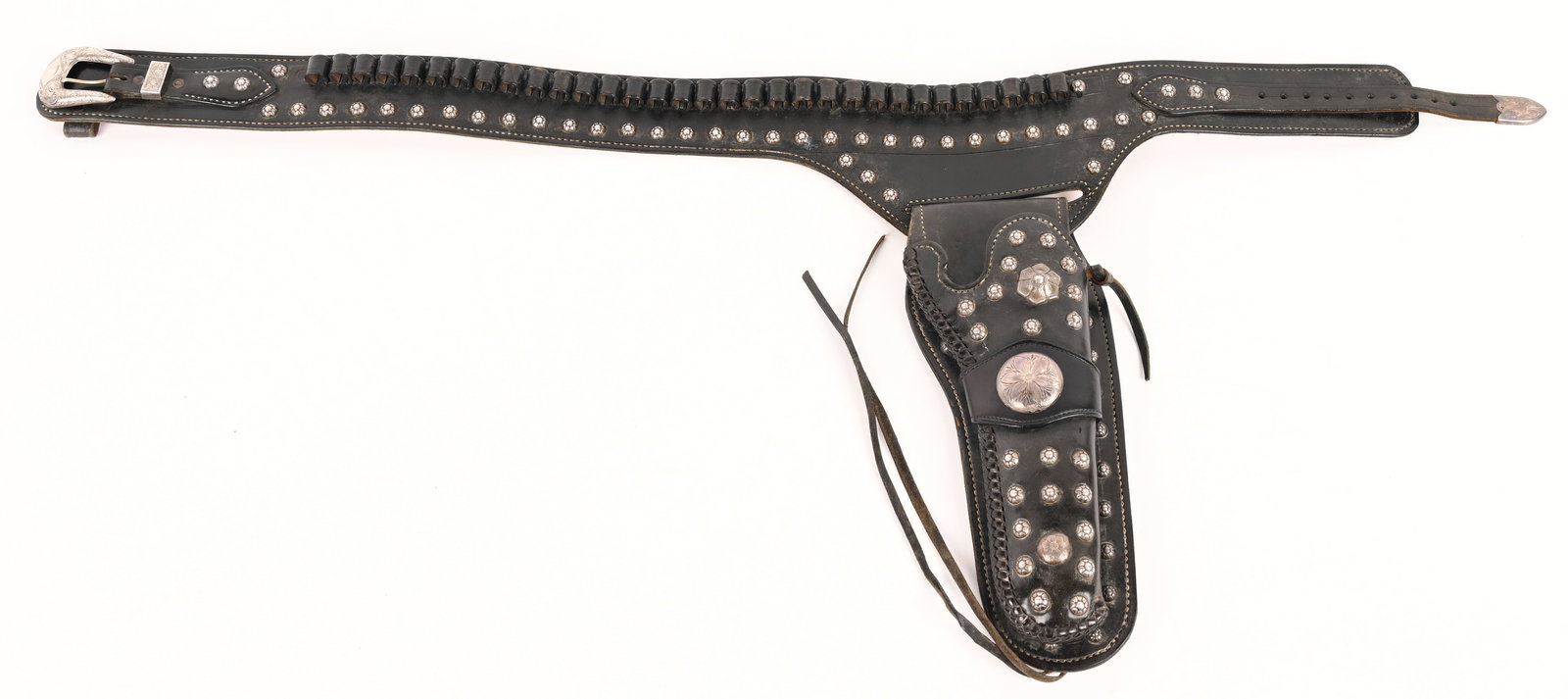 BOHLIN HOLLYWOOD SILVER MOUNTED GUN BELT RIG (1 of 12)