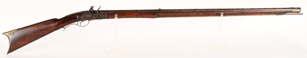 FLINTLOCK .70 CALIBER MUSKET: SERIAL NUMBER: N/A, BARREL: 43" CALIBER: ..45 Smoothbore. The musket features an octagon barrel, maple stock and brass hardware. There are no markings on lock or barrel. CONDITION: Good. The musket