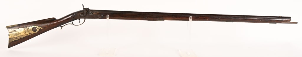 UNMARKED FULLSTOCK PERCUSSION RIFLE (1 of 9)