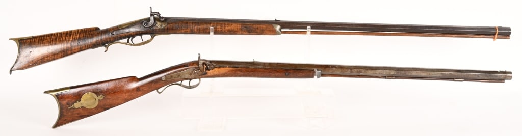 2- PERCUSSION HALF STOCK RIFLES (1 of 16)