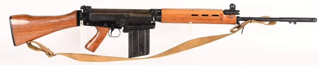 IBEL / CAI FAL 1A1 SPORTER .308 RIFLE: SERIAL NUMBER: 116754. BARREL: 20". CALIBER: .308 WIN. This IMBEL FAL rifle, imported by CAI, is based on the British version of the FAL rifle, is an early receiver was built using a mix of