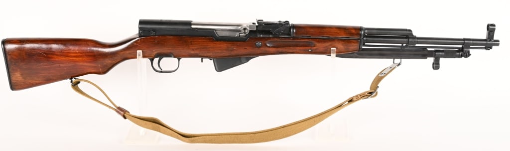 A VERY FINE RUSSIAN SKS 7.62X39 RIFLE: SERIAL NUMBER: 9915549. BARREL: 20 1/2". CALIBER: 7.62X39. DATE OF MANUFACTURE: 1952. This is a smoking good Russian SKS imported by NHM with matching serials. It shows standard Russian SKS features,