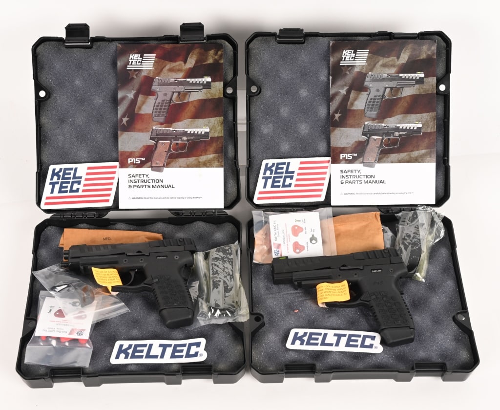 A PAIR OF KELTEC P15 SEMI AUTO 9MM PISTOLS (1 of 6)