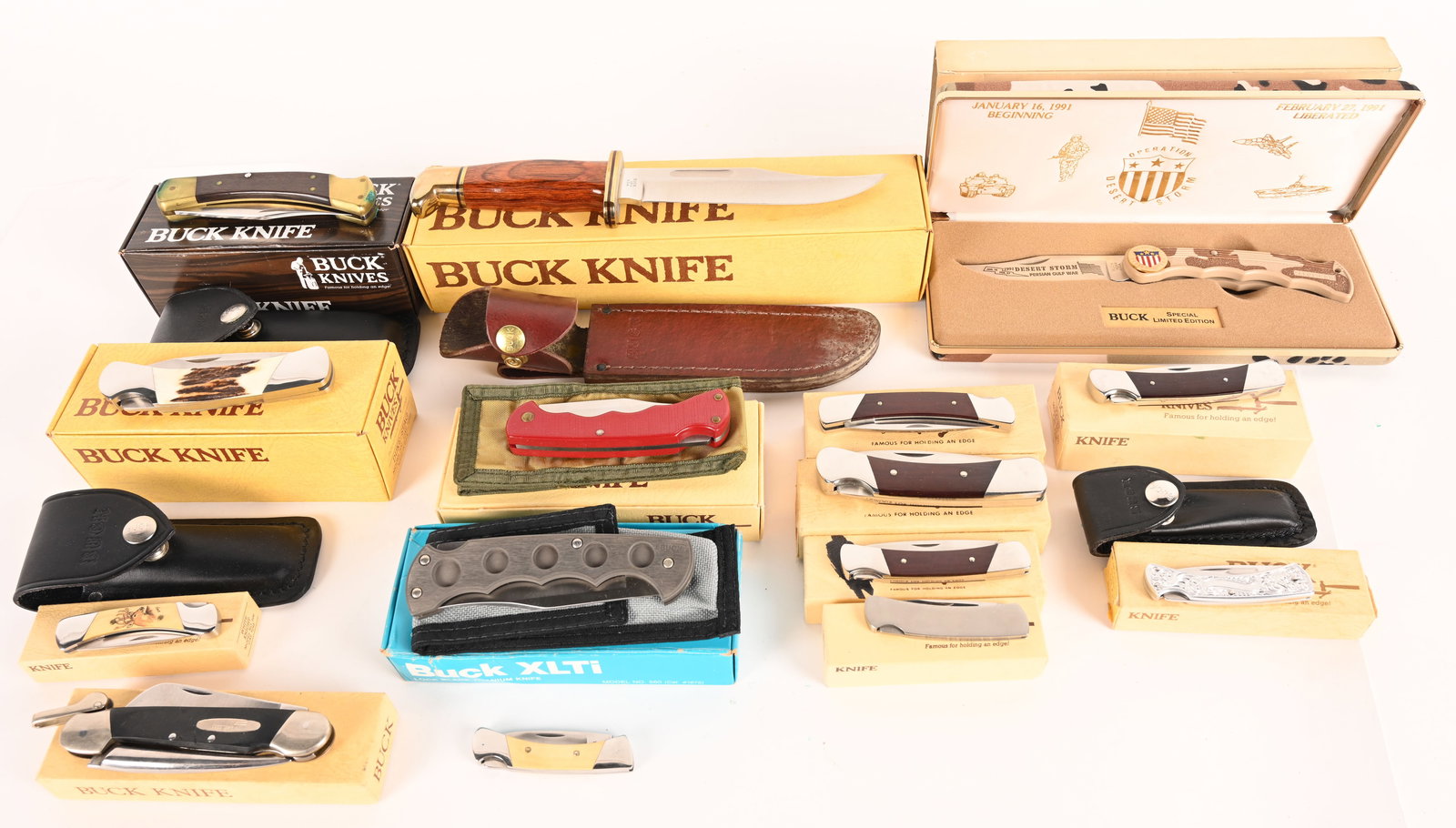 LOT OF 14 VINTAGE BUCK KNIVES (1 of 8)