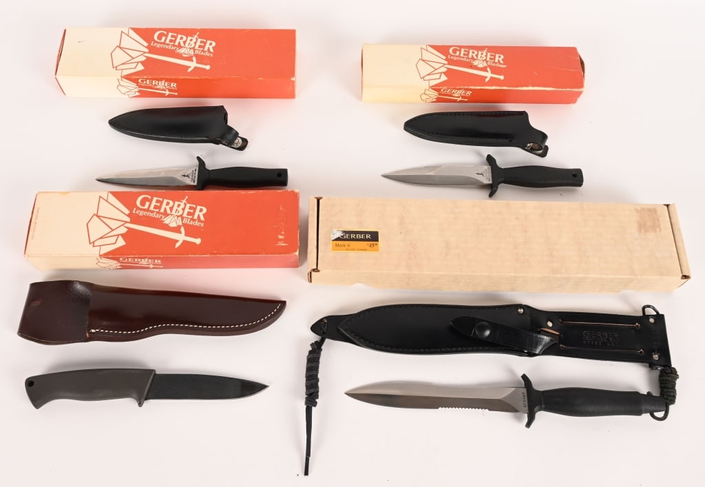 LOT OF FOUR VINTAGE GERBER KNIVES (1 of 10)