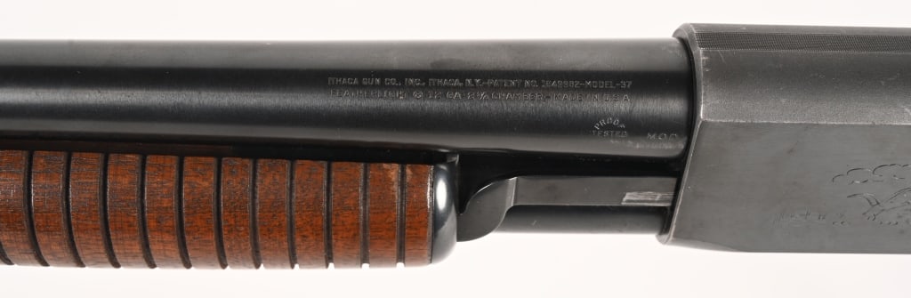 ITHACA MODEL 37 FEATHERLIGHT PUMP ACTION 12 GA. - 8