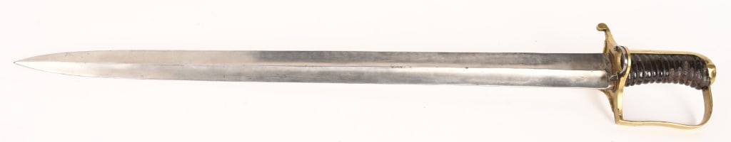 SWEDISH MODEL 1815/20 JAEGER SWORD BAYONET: A Swedish 1815/20 Sword bayonet. No scabbard. Only 800 rifles and bayonets were made in Jämtlands fältjägare in 1821-22. The bayonets were manufactured using the blade is from m/1770 ca
