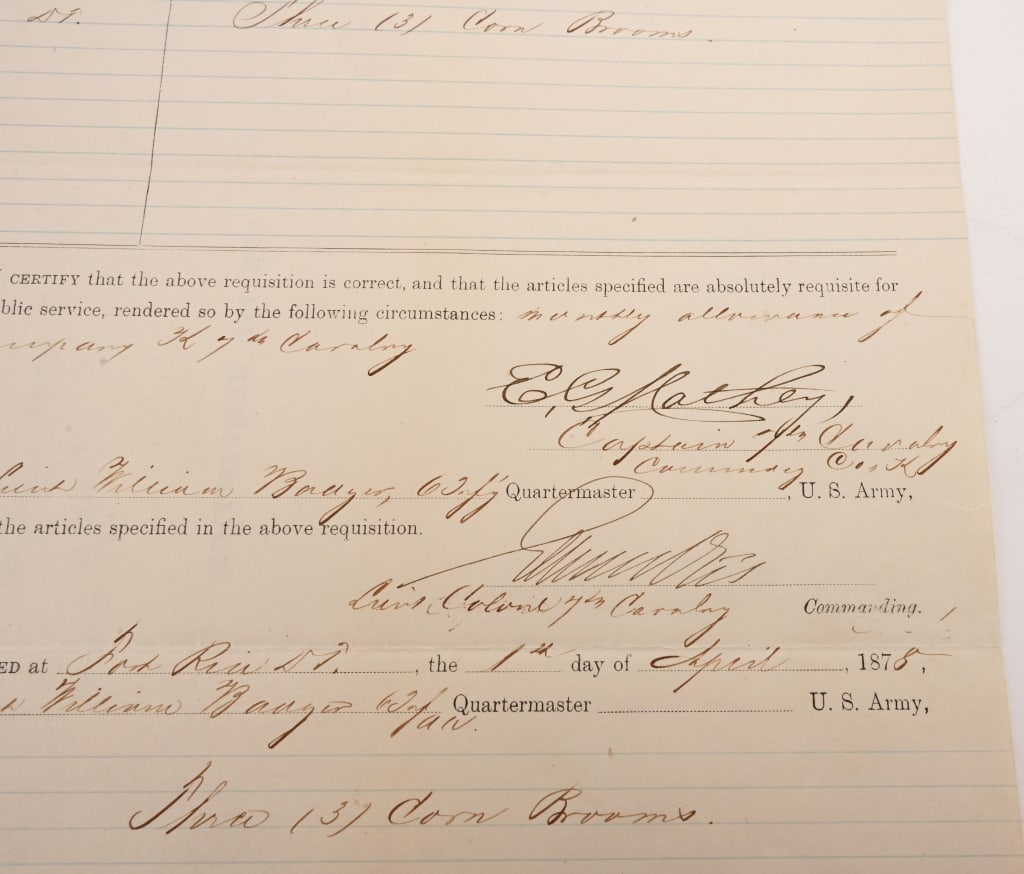 GEORGE A. CUSTER: EDWARD G. MATHEY SIGNED DOCUMENT - 2